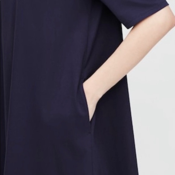 Uniqlo Womens Mercerized Cotton 1/2 sleeve A line t-shirt dress (NEW WITH TAGS) - Picture 3 of 14